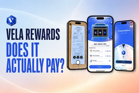 My Vela Rewards review shows 7,860 points earned and a £5 Tesco voucher successfully redeemed.