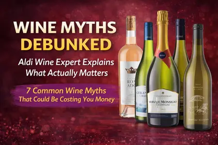 Aldi wine expert debunks seven common wine myths, from ageing bottles to fizz tricks. Plus, simple tips to help you enjoy good wine without overspending.