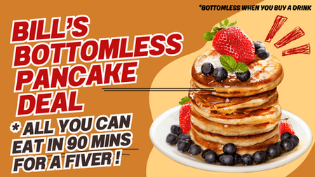 Bill’s £5 Pancake Week runs 23rd–27th February 2026. Here’s how the £5 stacks and 90-minute bottomless pancakes deal works, including full prices.