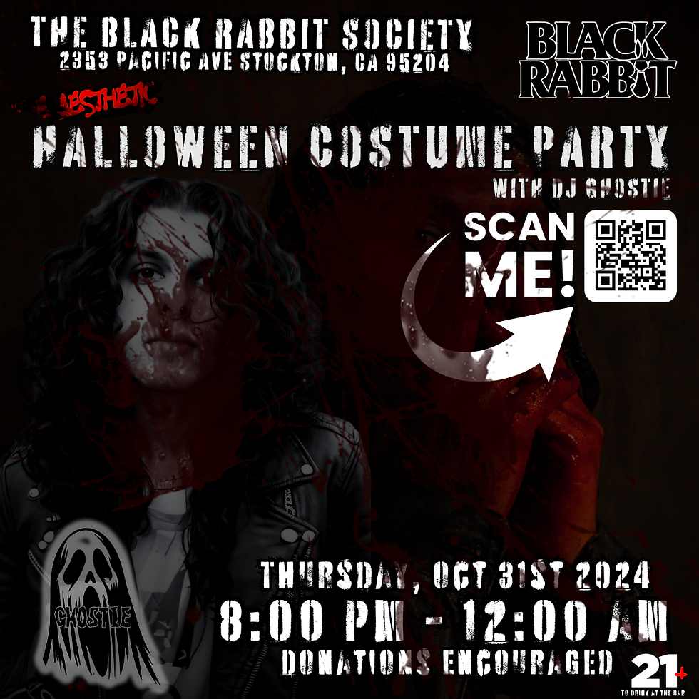 Black Rabbit Halloween Party With Ghostie 👻