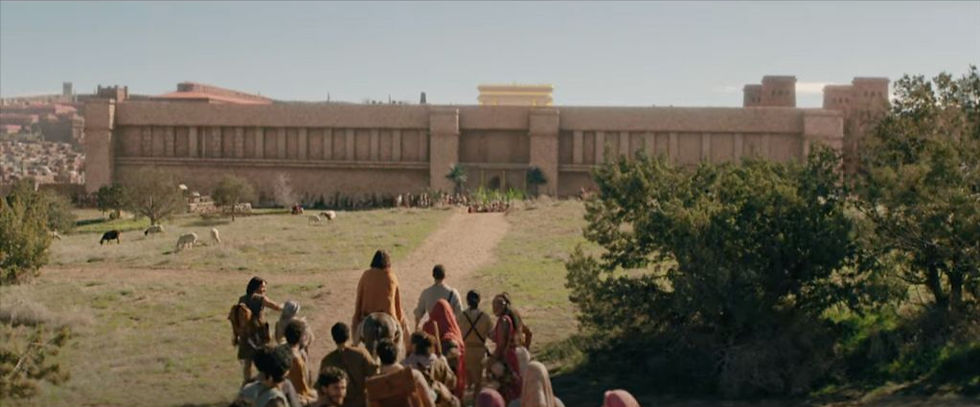 Jesus and his disciples approach Jerusalem in The Chosen Season 5 Episode 1