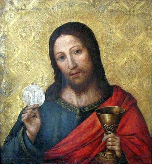 This shows a traditional icon of Jesus, demonstrating the influence of theology on Bible Art.