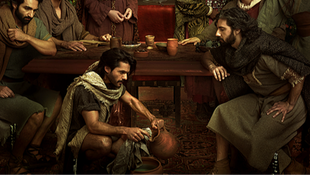 Peter washes the feet of Andrew in The Chosen Season 5: Last Supper
