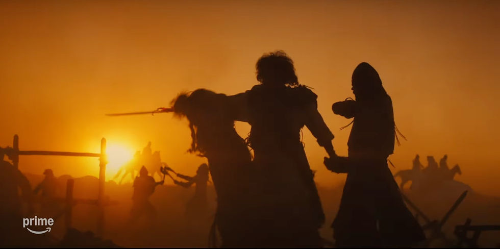 Jonathan (Ethan Kai) faces the Amalekite armies in Episode 1 of Amazon's House of David