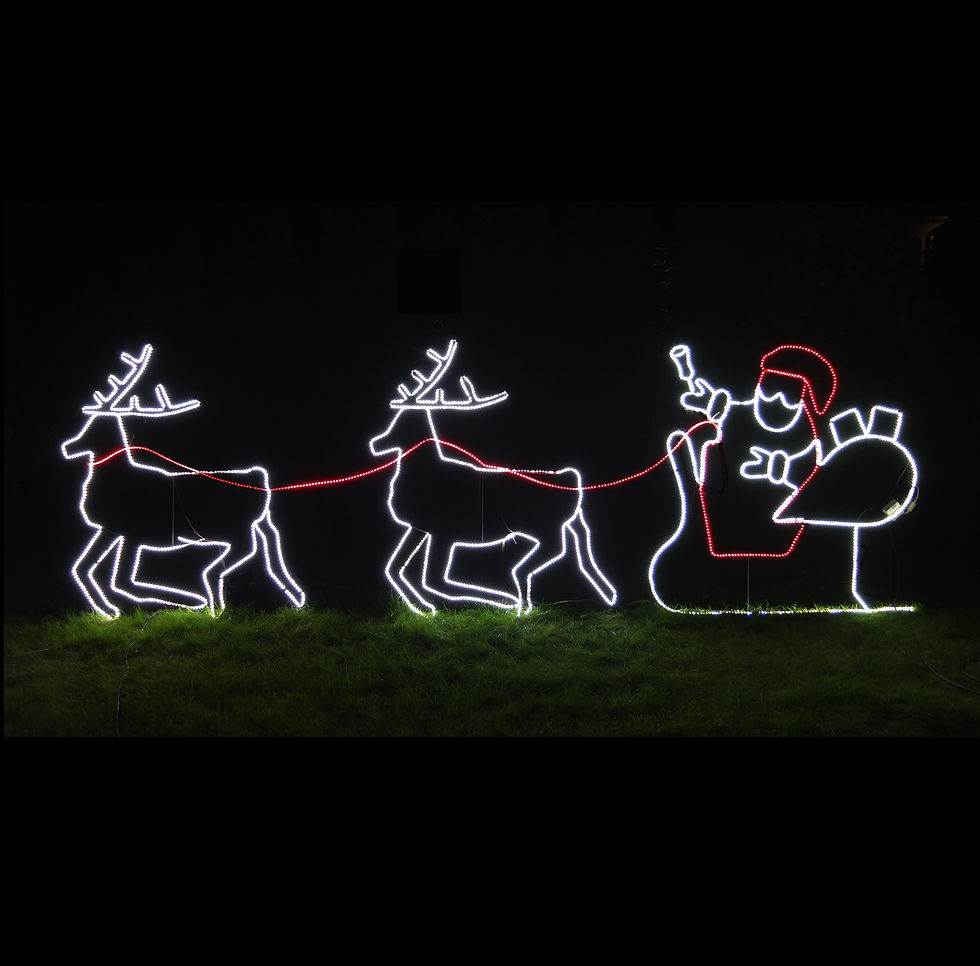 Miniatura: 2 RENIFERY Z SANIAMI MIKOŁAJA