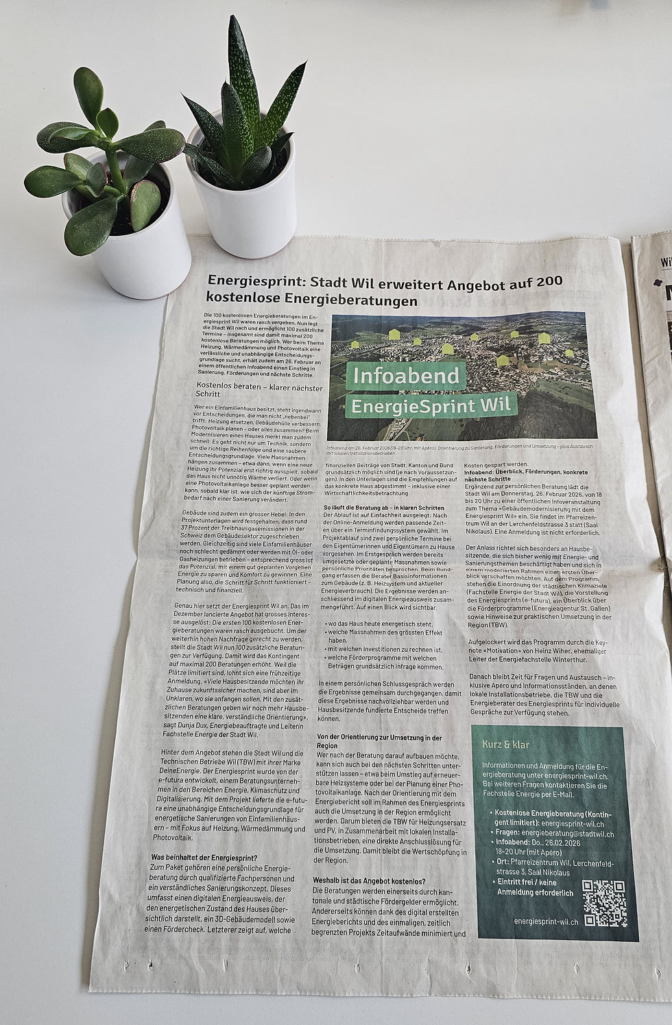 Energiesprint: Stadt Wil erweitert Beratungsangebot nach grosser Nachfrage