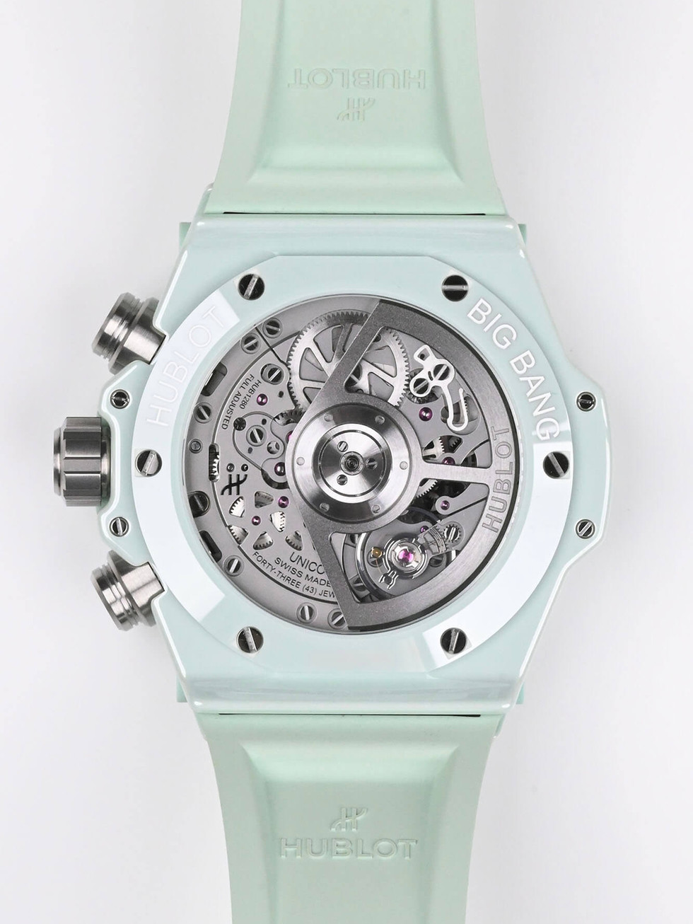 Timeless Luxury Watches Hublot Big Bang Unico Mint Green Ceramic Reference 441.GS.5221.RX Avent0ri Back View
