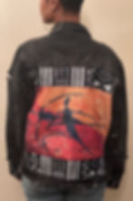 Black Denim Jacket with African Dancers