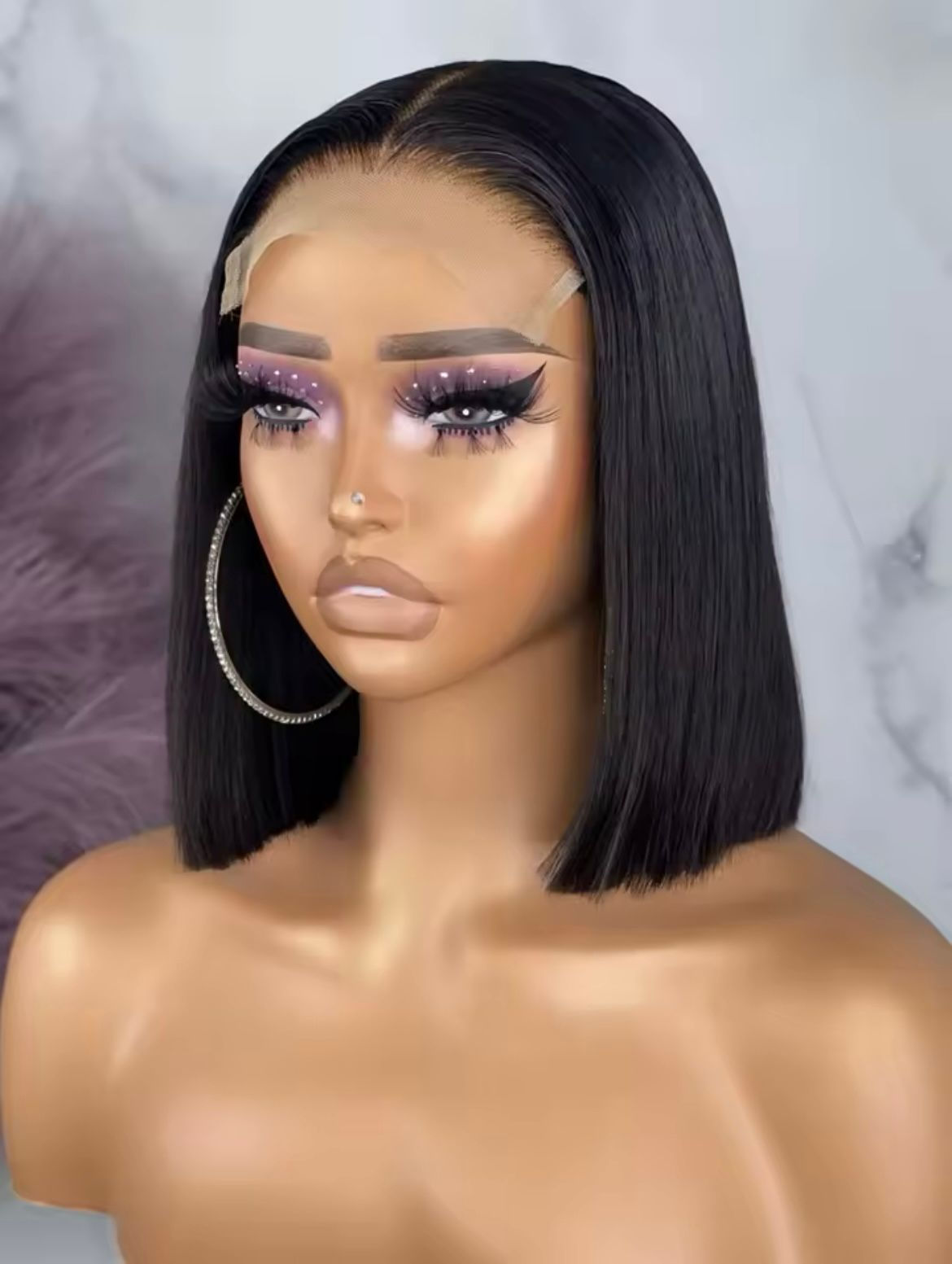 4x4 10'' Glue less closure, Super Double drawn wig