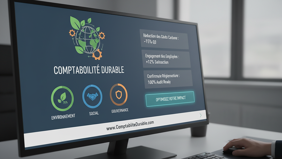 Vue rapprochée d’un tableau de bord d’entreprise avec indicateurs ESG