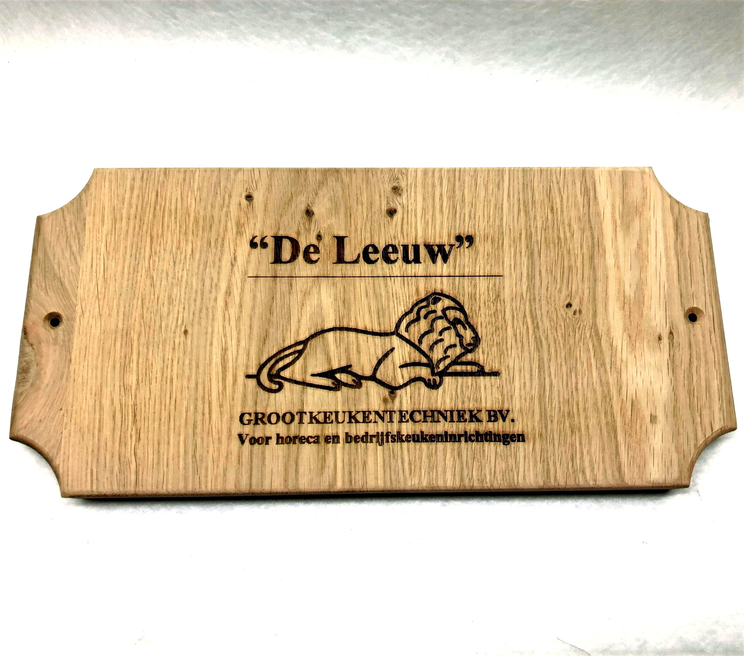 Eikenhout plaquette gepersonaliseerd