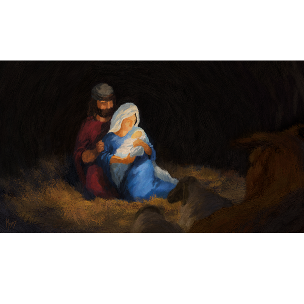 The Birth of Jesus: Digital Art for Video Display