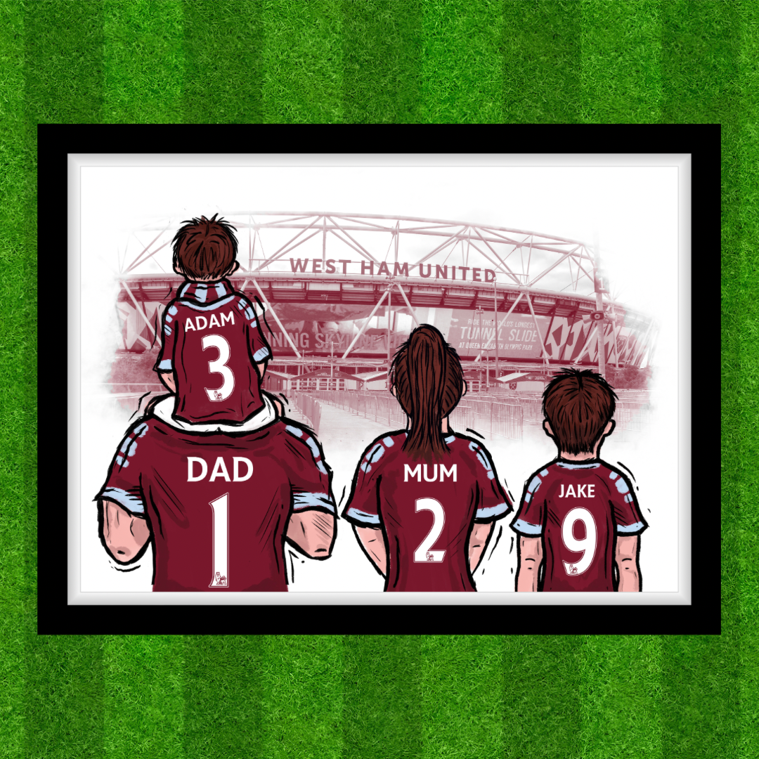 Bespoke Football Matchday Family Print - West Ham - London Stadium
