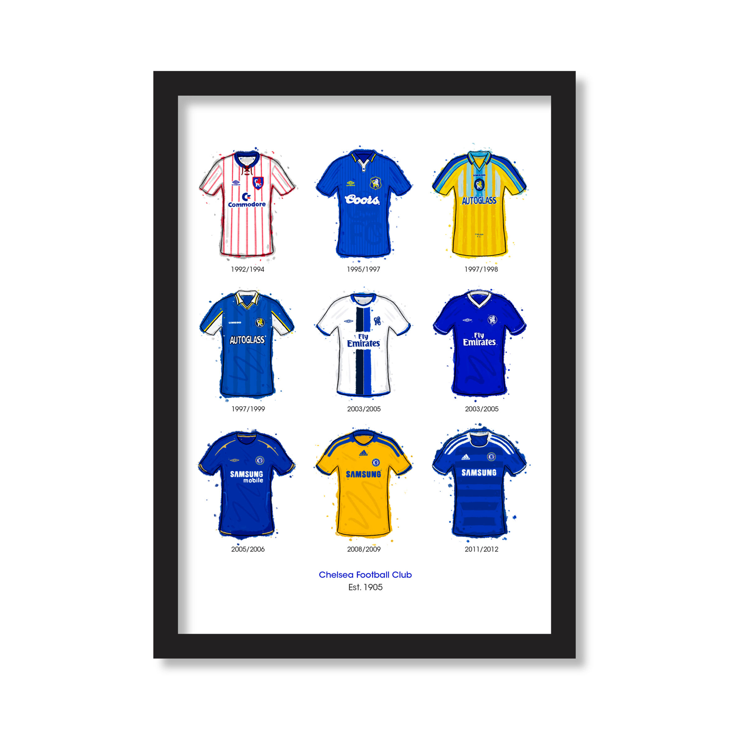 Chelsea Classic Shirts (x9) - Art Print