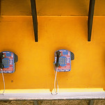 Payphones on yellow