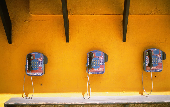Payphones on yellow