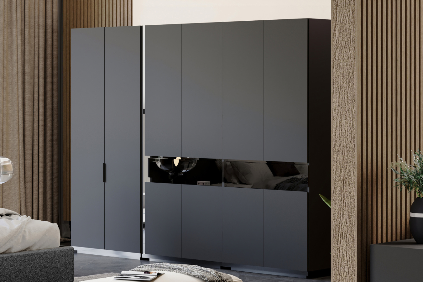 Erzin 6 Door Drawer Wardrobe