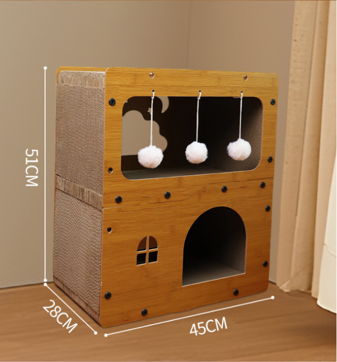 Thumbnail: Honey House™ Two-Story Cat Scratcher Condo