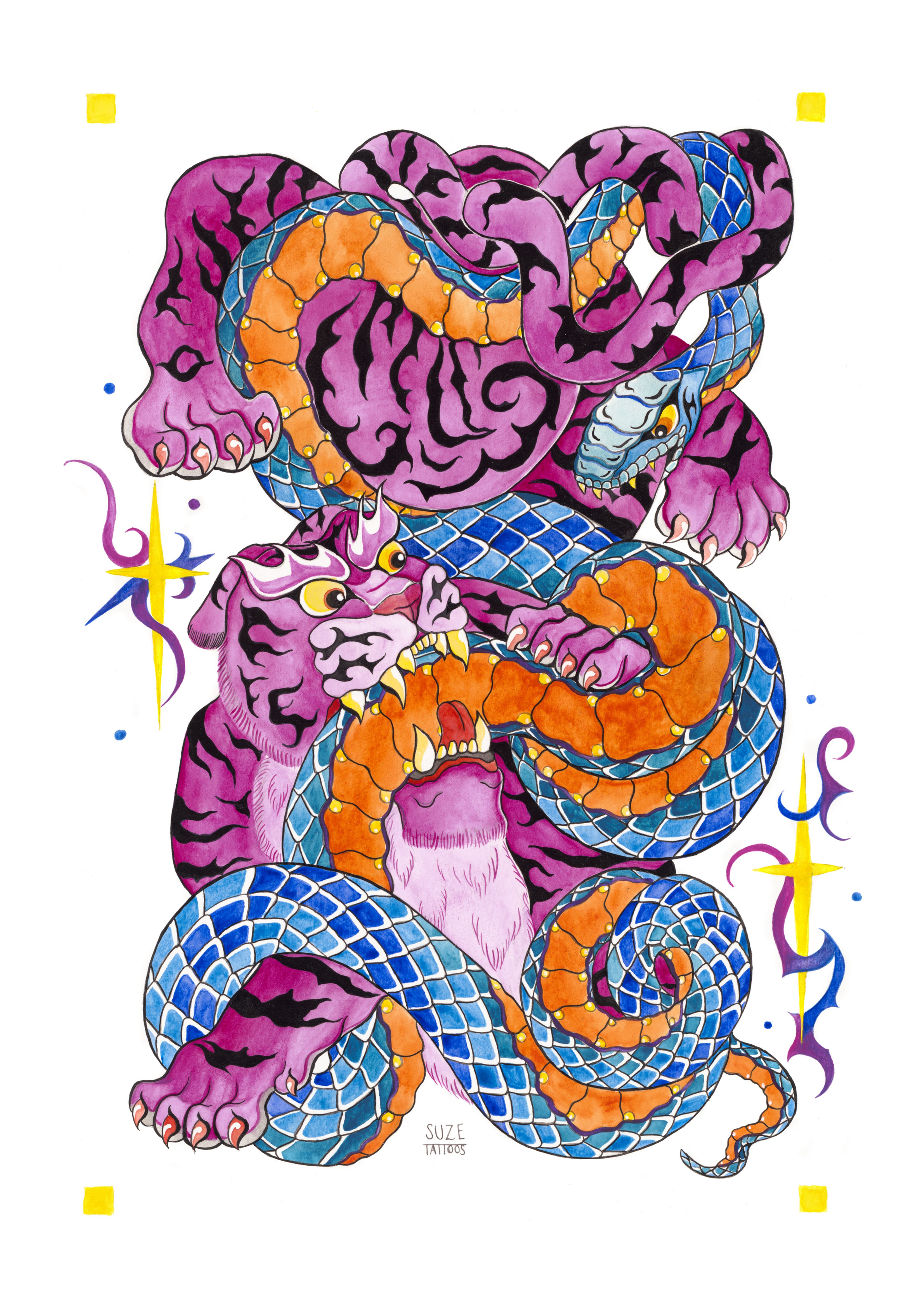 Pink Tiger & Snake