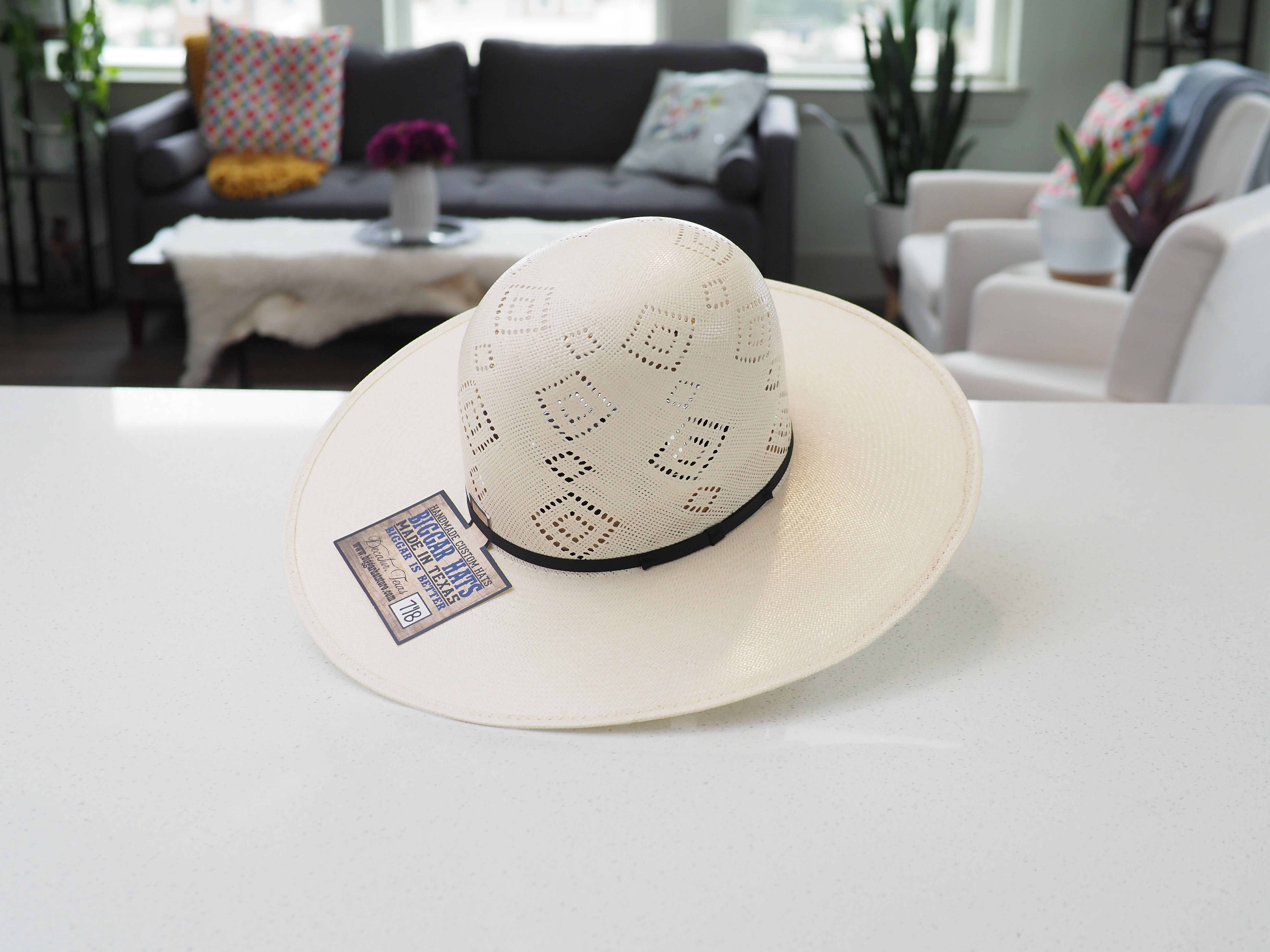 Biggar Cosmic - Ivory Shantung 6" Crown 4.5" Brim