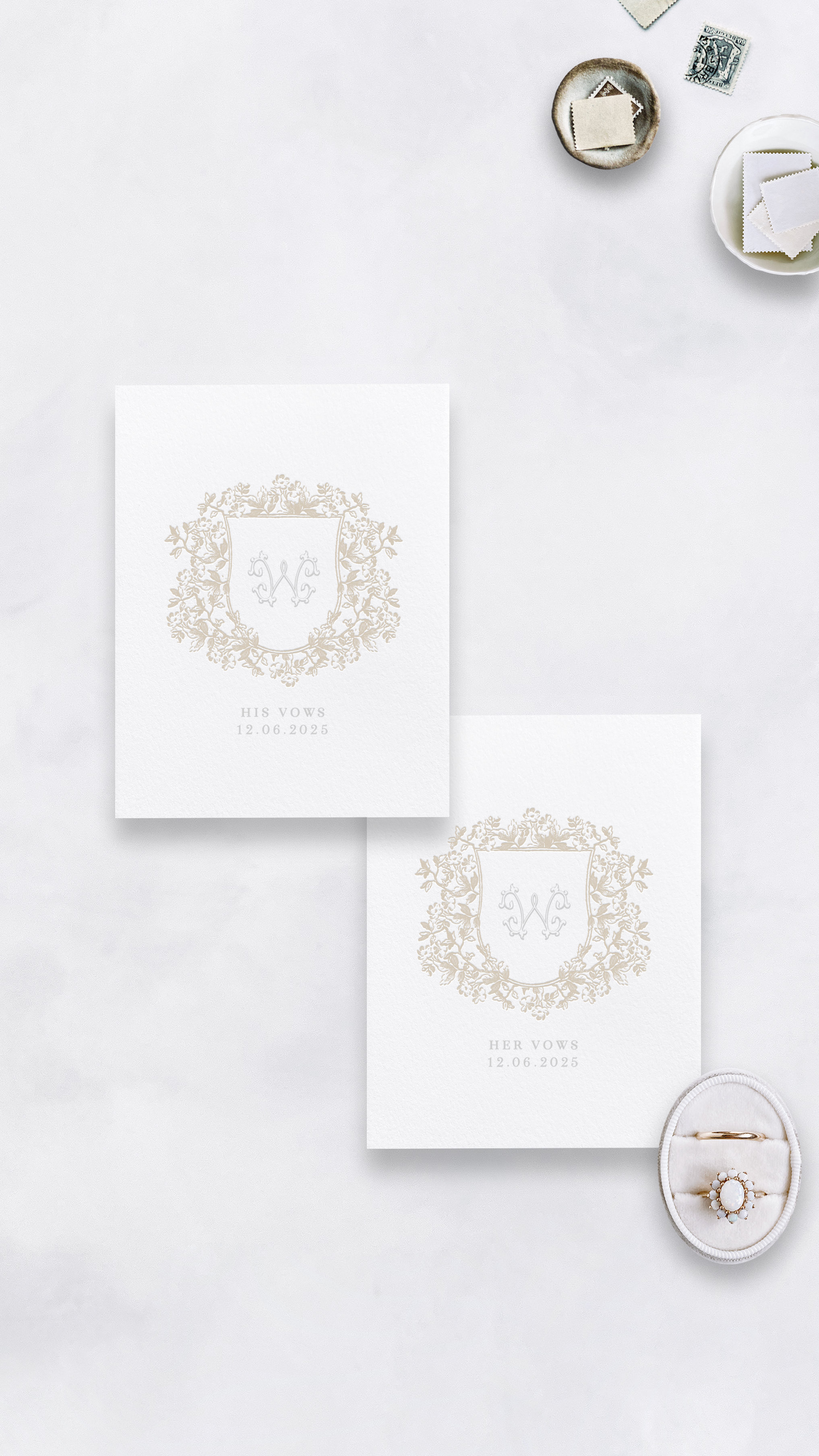 Letterpress and Digital Vow Books - Personalized