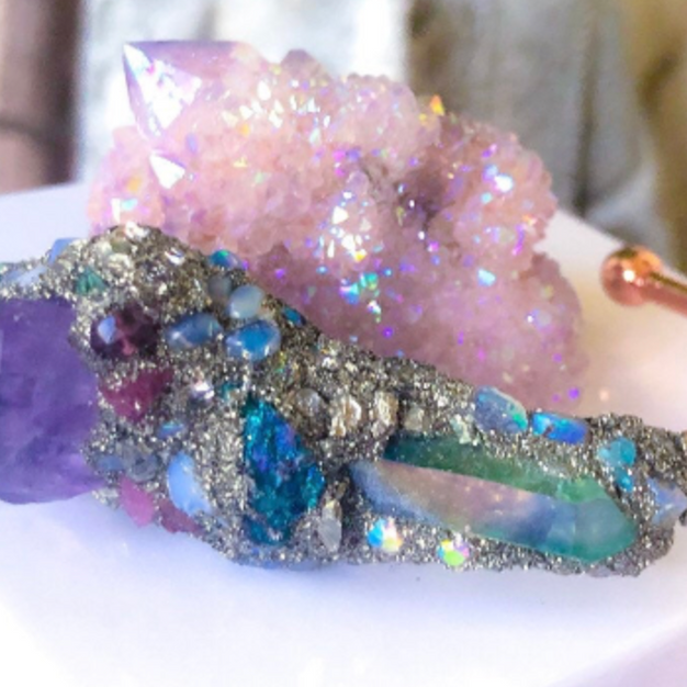 Amethyst and Pink Tourmaline