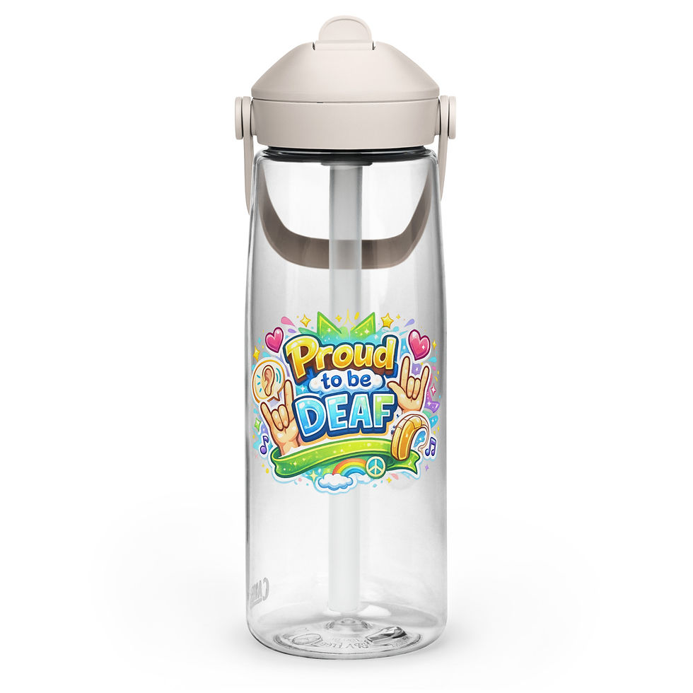Thumbnail: Proud to be deaf flip straw water bottle