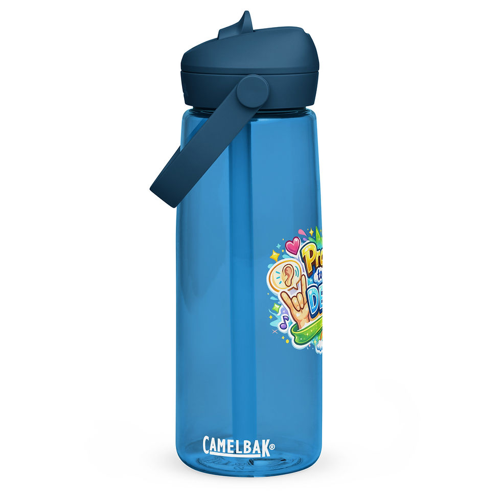 Thumbnail: Proud to be deaf flip straw water bottle