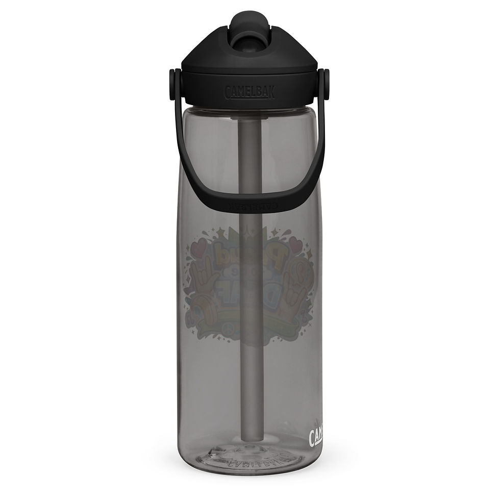 Thumbnail: Proud to be deaf flip straw water bottle