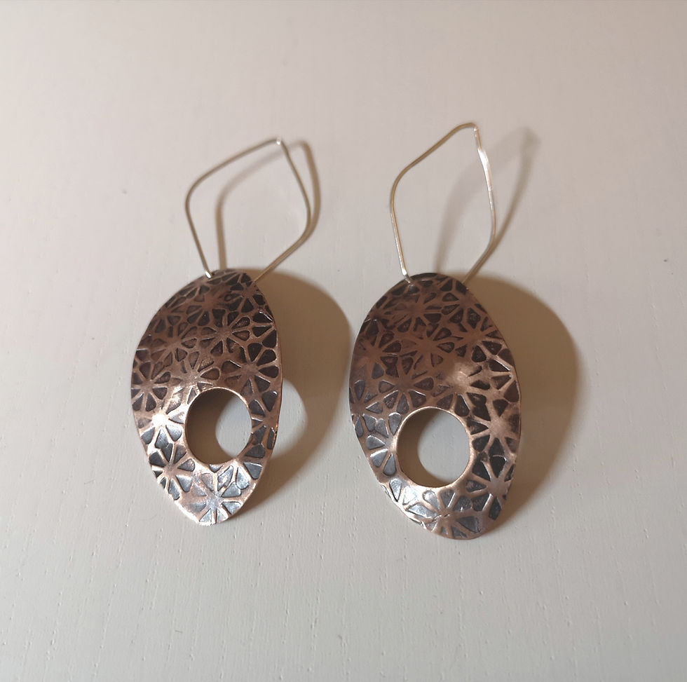 Thumbnail: Rustic copper earrings