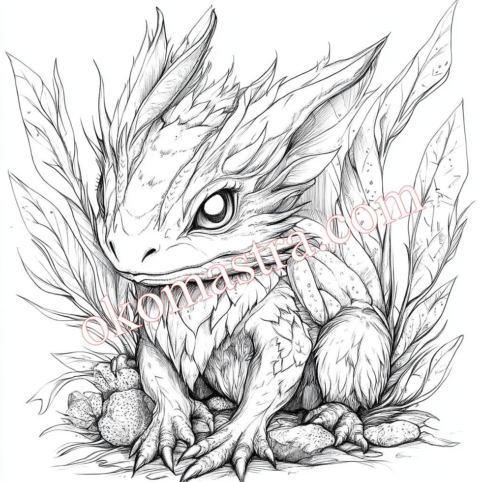 Little dragon, a coloring book for adults and children.