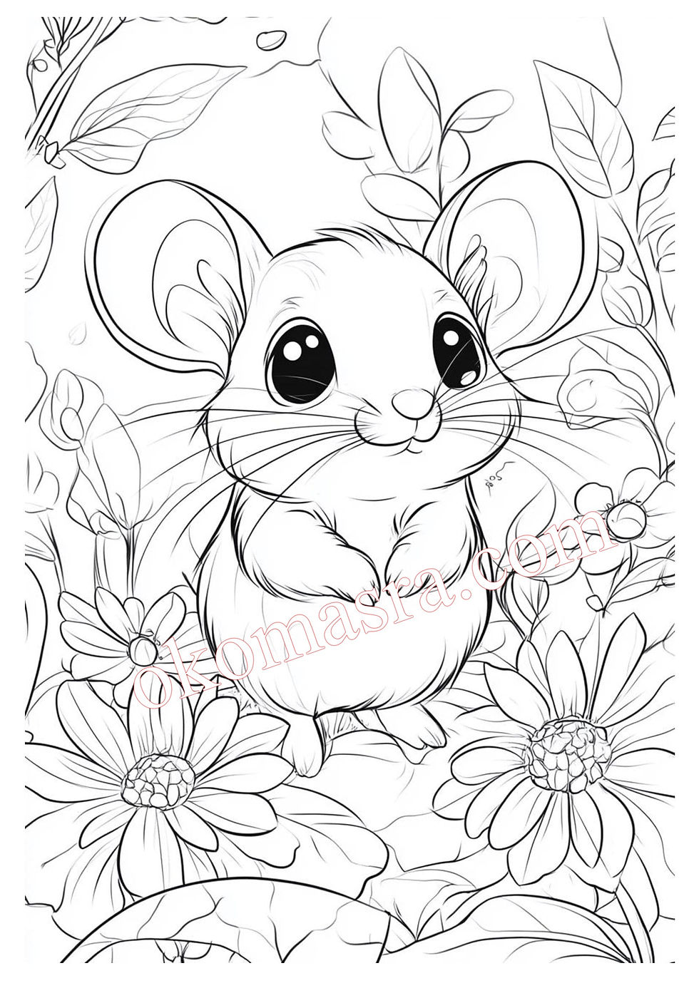 Thumbnail: Children's coloring book featuring a mouse.The illustration is in cartoon style and is perfect for toddlers.