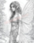 An image of a forest fairy with large butterfly wings. Coloring page for adults.