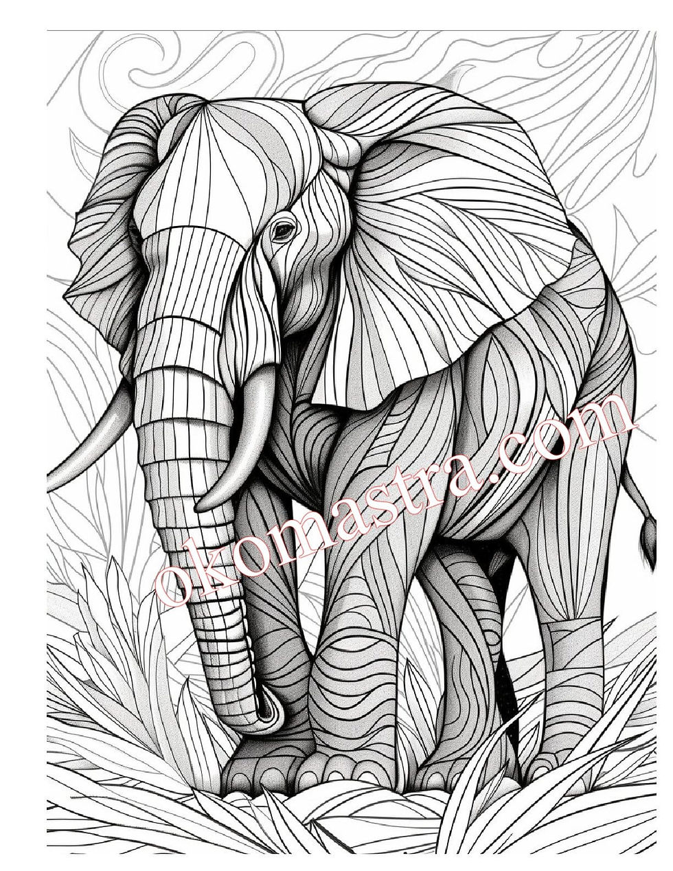 Thumbnail: Image for Black and white coloring books for adults and children. animal coloring books for adults relaxation