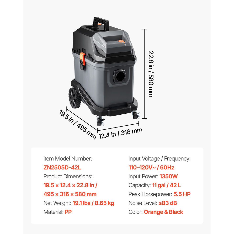 Thumbnail: SucceBuy Shop Vac 2.6 Gal/ 8 gal/11 gal Dry Shop Vacuum 2.5/4.5/5.5/6 Peak HP wi
