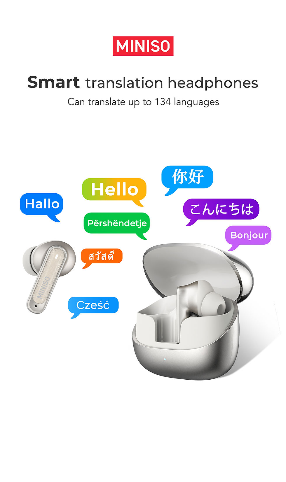 Thumbnail: MINISO MS106 Bluetooth Earphone TWS Wireless Headphones Long Battery Life Sports