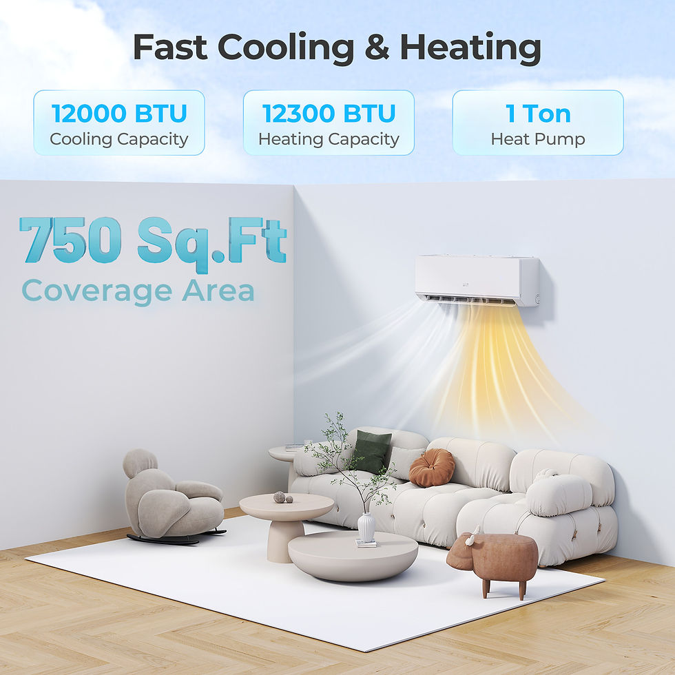Thumbnail: 18000 BTU Mini Split Air Conditioner & Heater 25 SEER2 208-230V AC Unit