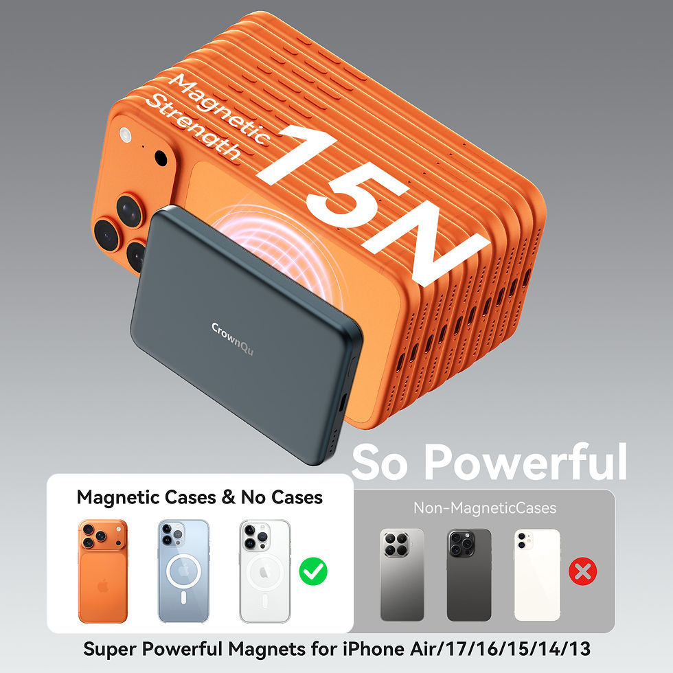 Thumbnail: Quasi-Solid-State Battery Portable Magnetic Power Bank PD Safe Fast Charging QI 
