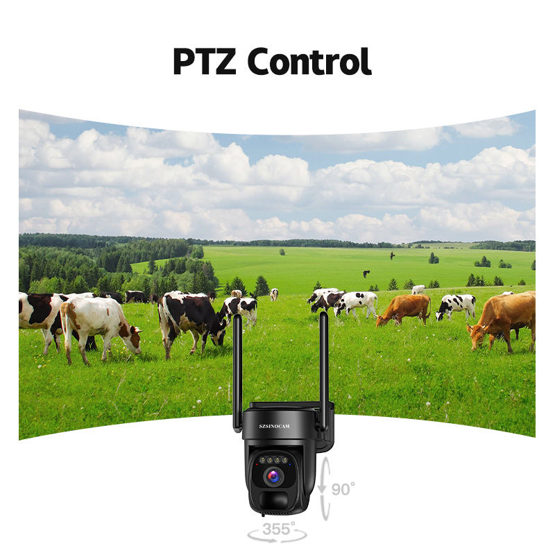 Thumbnail: SZSINOCAM US 4G Solar-Powered Charging Camera Outdoor Surveillance Camera Black 