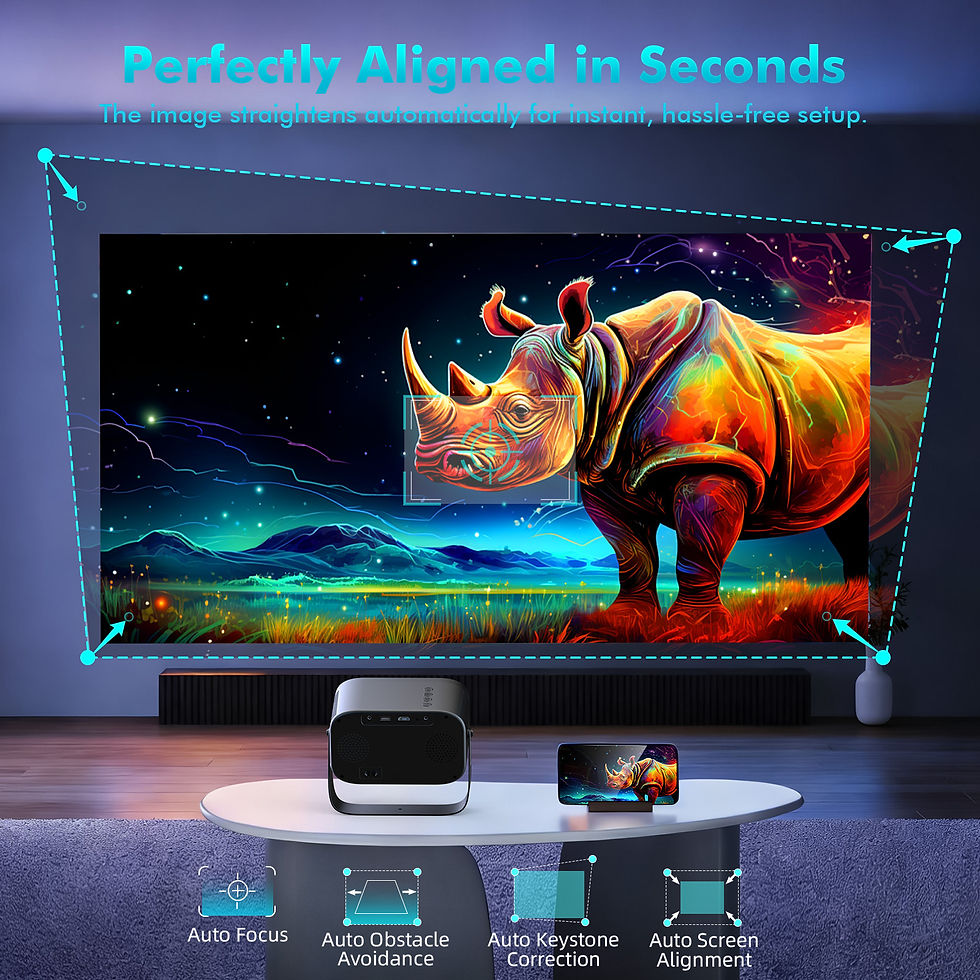 Thumbnail: XBJ Portable Projector with WiFi Bluetooth,1080P HD 4K Support, Smart Projector 
