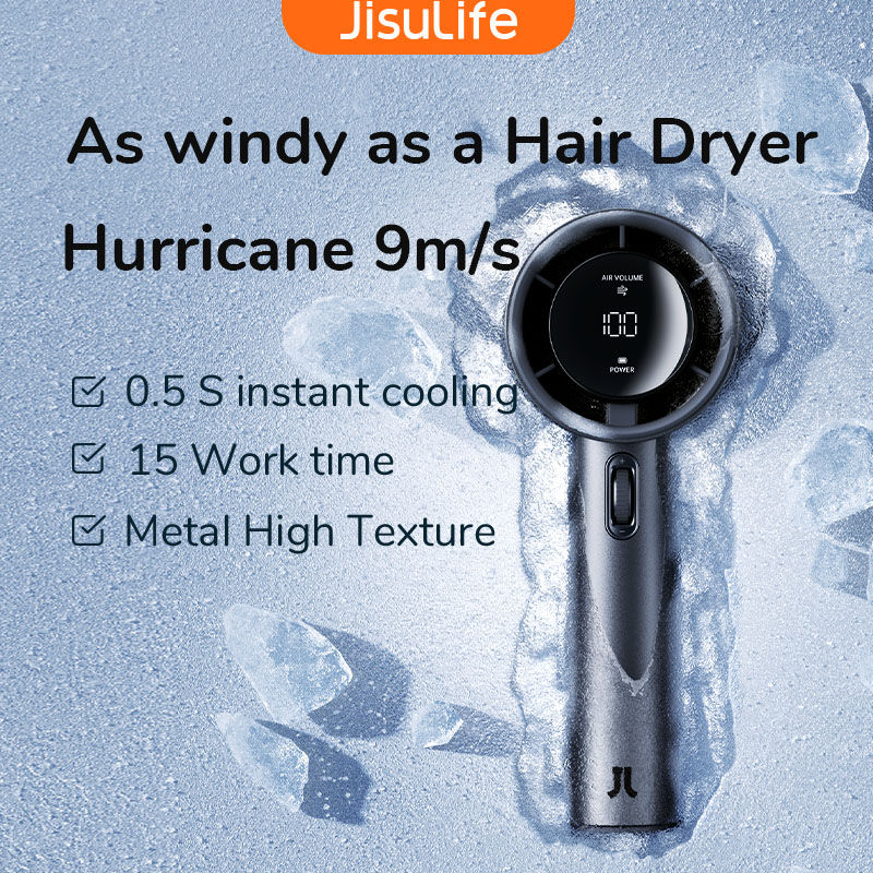 JISULIFE Mini Portable Hand Fan, 100 Wind Speeds, 5000mAh USB Battery Rechargeab