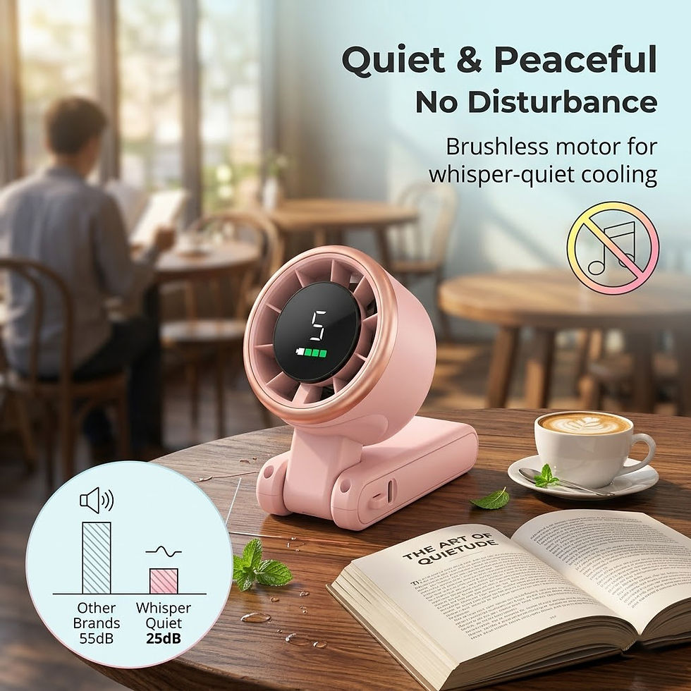 Thumbnail: GMOX Portable Handheld Turbo Fan, 5 Gear Wind, USB-C Rechargeable Fan, Up to 12 
