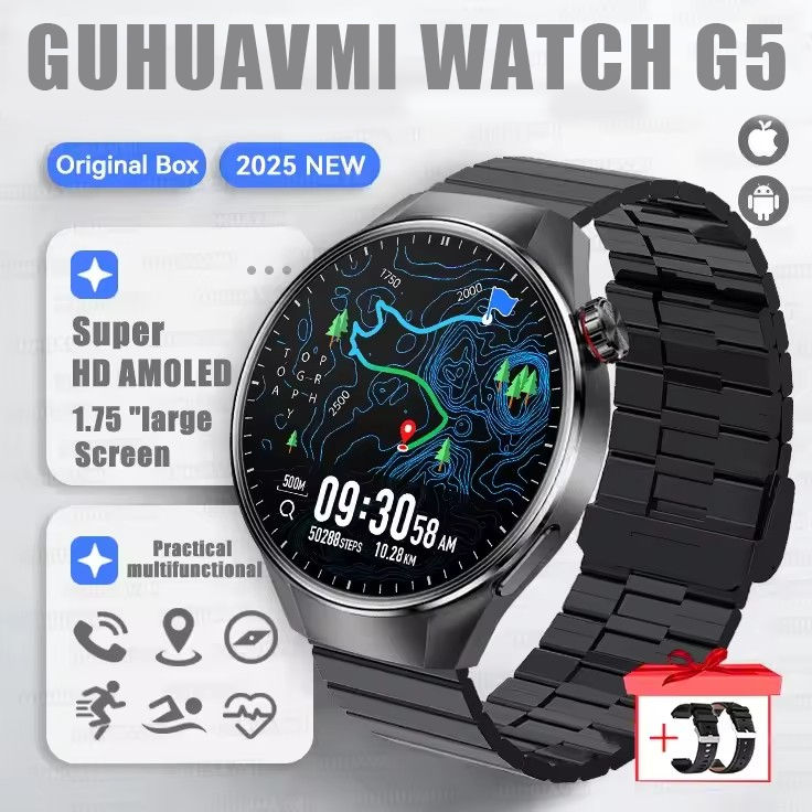 Thumbnail: 2025 New Originl Watch G5 PlUS Smart Watch 1.75" HD AMOLED Screen GPS track Hear