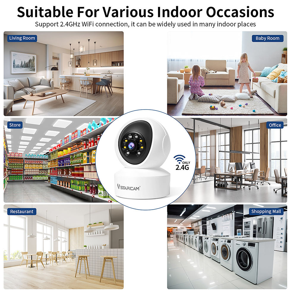 Thumbnail: Vstarcam Indoor Security Camera for Home 360° Coverage Color Night Vision 2-Way