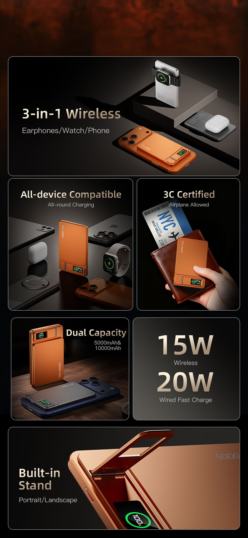 Thumbnail: CCC 10000mAh Slim Power Bank for MagSafe Compatible Magnetic Wireless 20W Fast C