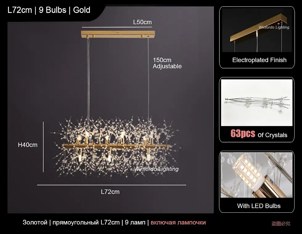Thumbnail: Modern Crystal Ceiling Hanging Lamps Dinging Room Kitchen Pendant Light Dandelio