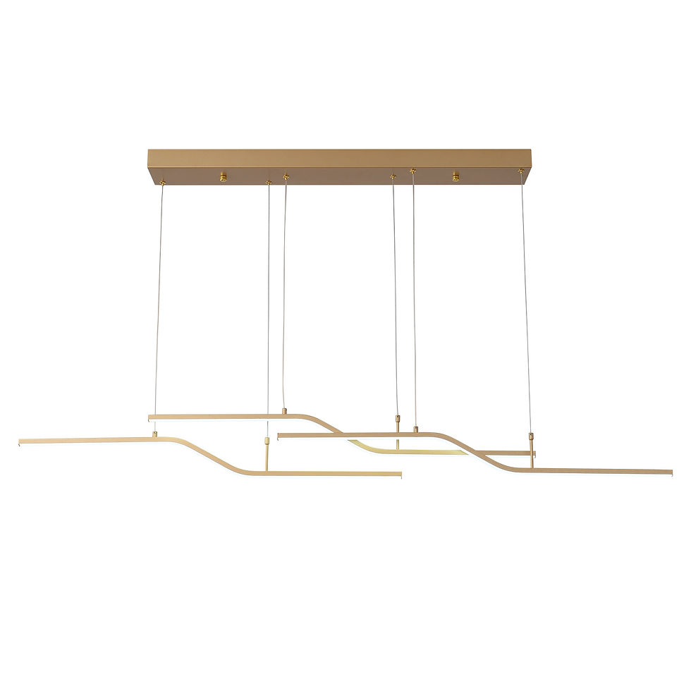 Thumbnail: Gold 3-Light Linear LED Pendant Kitchen Light Modern Simple Style Dining Room Li