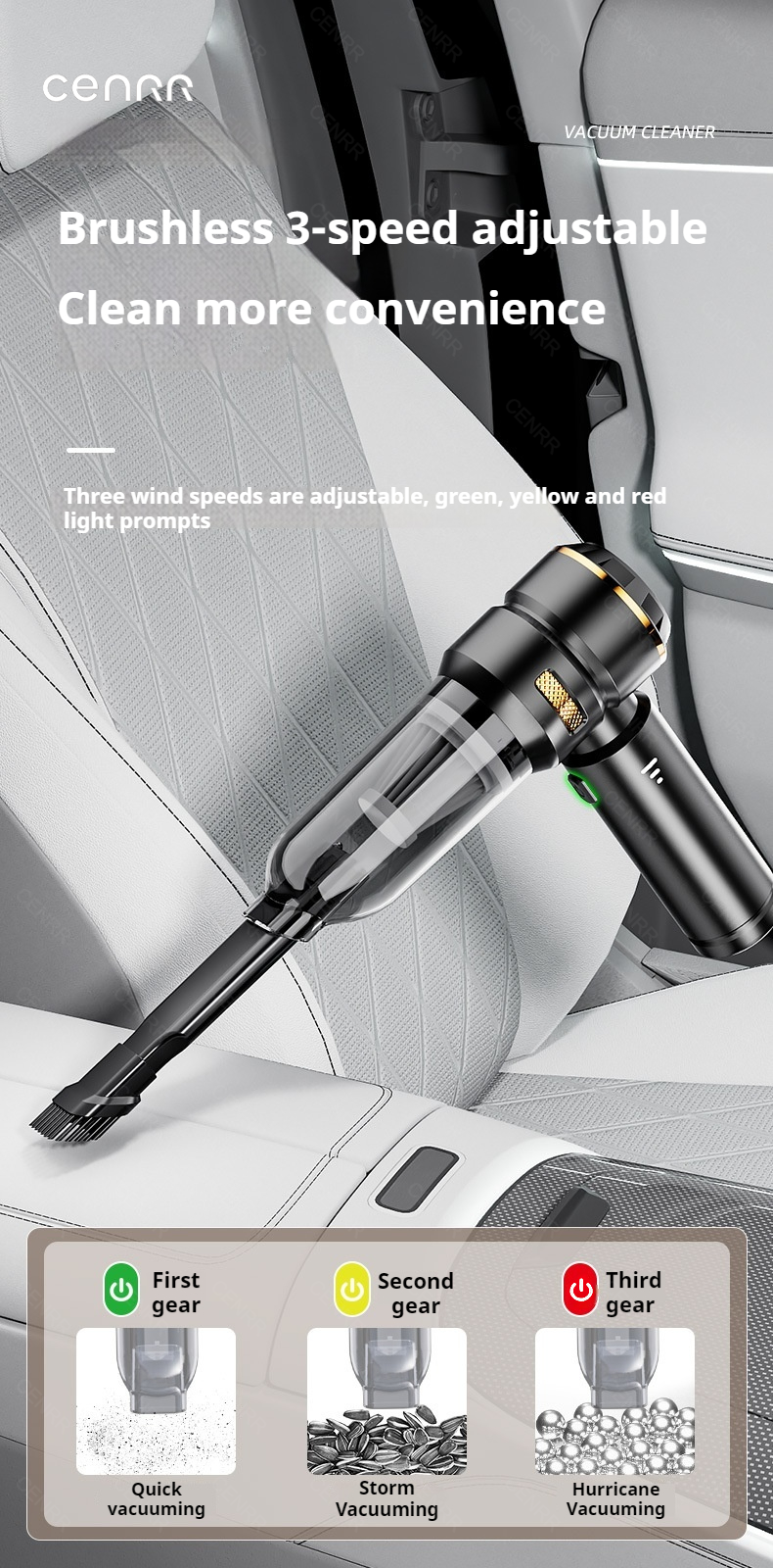 Thumbnail: CENRR 998000PA Car Vacuum Cleaner Powerful Portable HandHeld Vacuum Cleaner For 