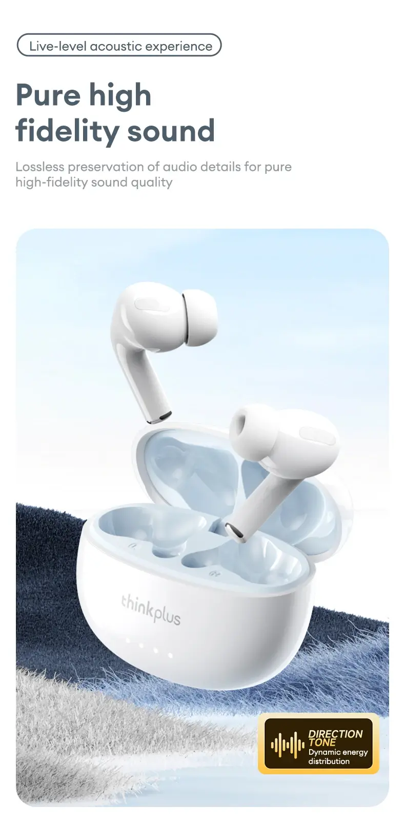 Thumbnail: Lenovo LP5 PRO Wireless Bluetooth 5.4 Earphones TWS HiFi Sound Gaming Earbuds LP