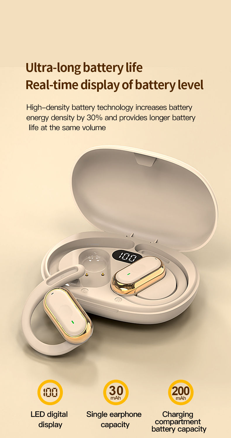 Thumbnail: Bluetooth 5.4 Earphones IPX7 Waterproof 20Hrs Wireless Headphones with ENC Noise